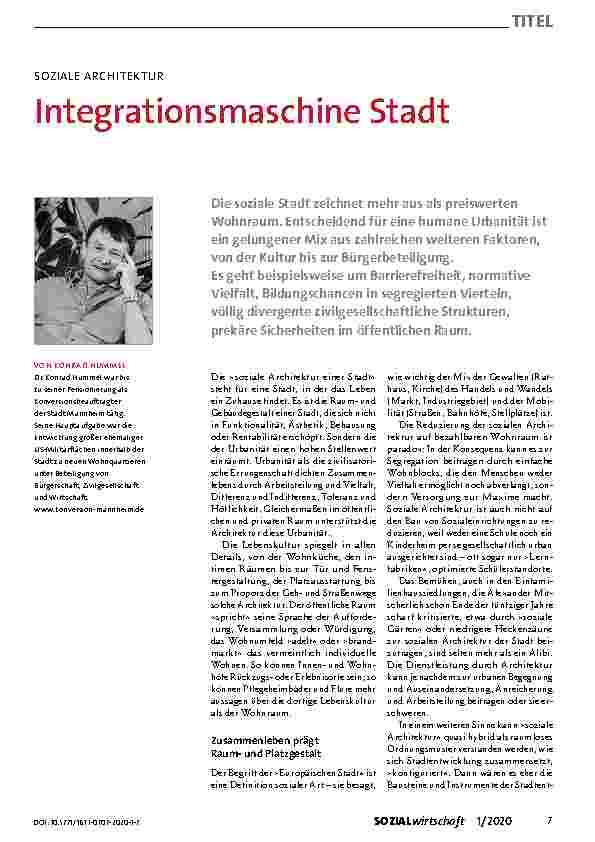 Vorschauseite 1: Integrationsmaschine Stadt
