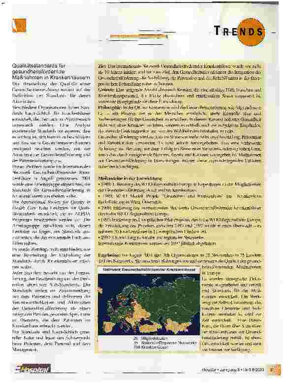 Vorschauseite 2: Qualitätsverbesserungen der gesundheitsfördernden Krankenhäuser
