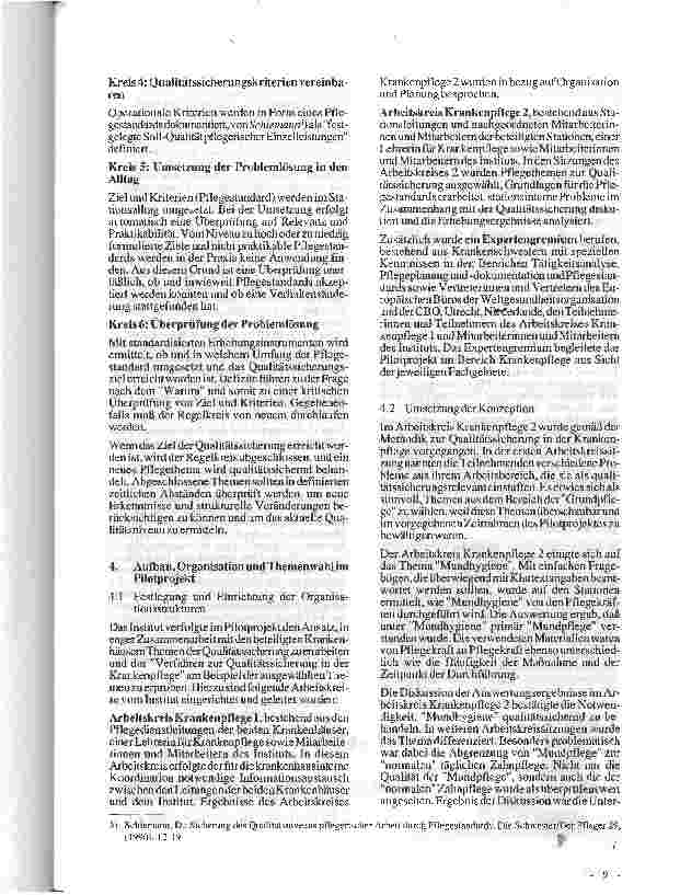 Vorschauseite 3: Qualitätssicherung in der Krankenpflege Vorstellung einer Studie