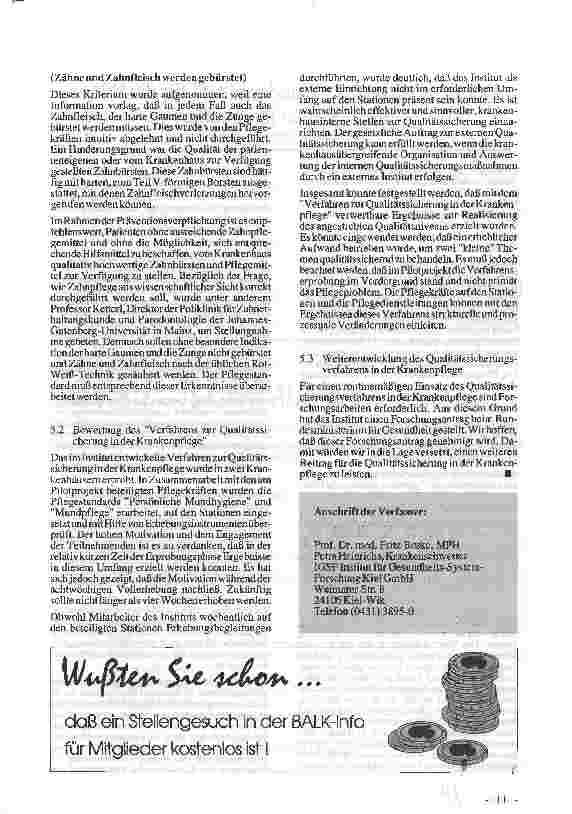 Vorschauseite 5: Qualitätssicherung in der Krankenpflege Vorstellung einer Studie