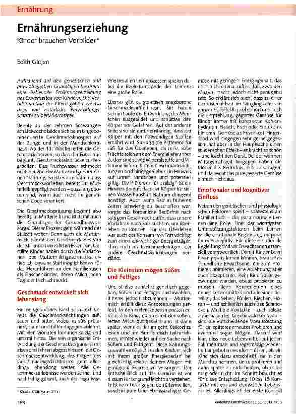 Vorschauseite 1: Ernährungserziehung