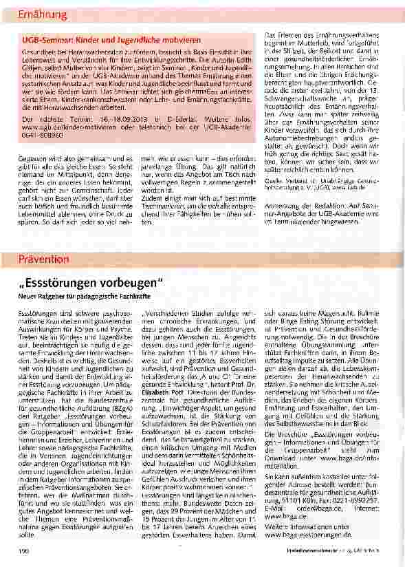 Vorschauseite 3: Ernährungserziehung