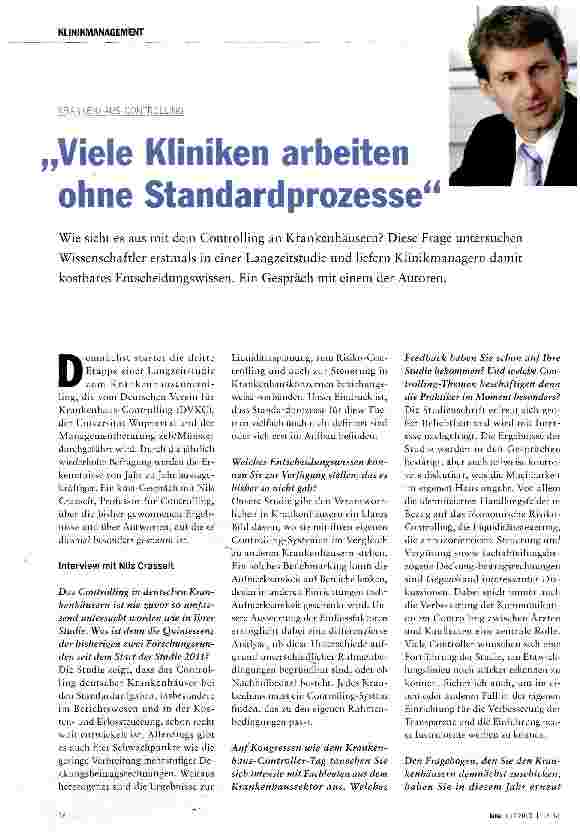 Vorschauseite 1: Viele Kliniken arbeiten ohne Standardprozesse