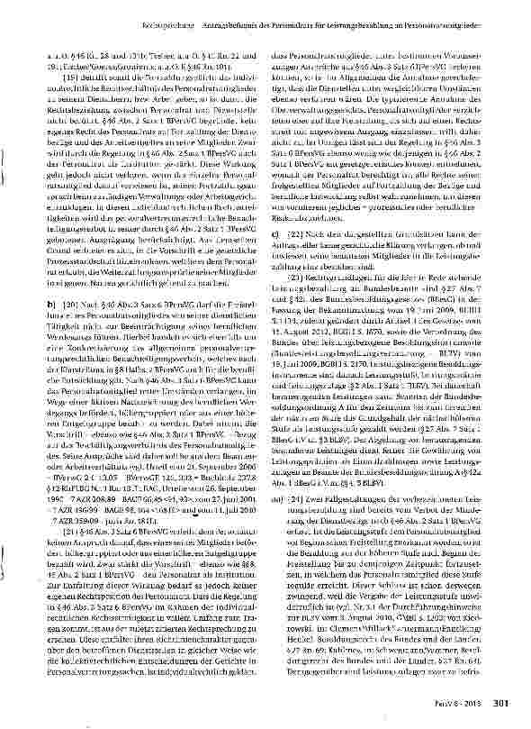 Vorschauseite 4: Antragsbefugnis des Personalrats für Leistungsbezahlung an Personalratsmitglieder