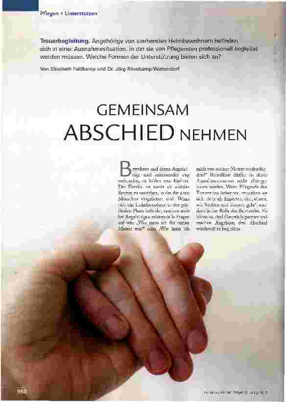 Vorschauseite 1: GEMEINSAM ABSCHIED NEHMEN