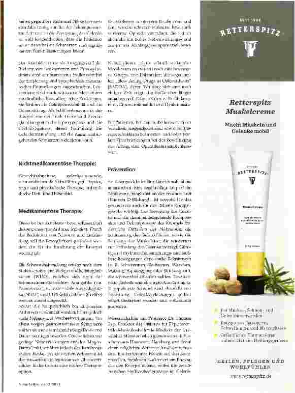 Vorschauseite 2: Neues und Bewährtes zum Thema Arthrose