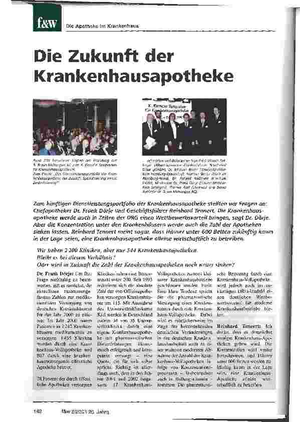 Vorschauseite 1: Die Zukunft der Krankenhausapotheke