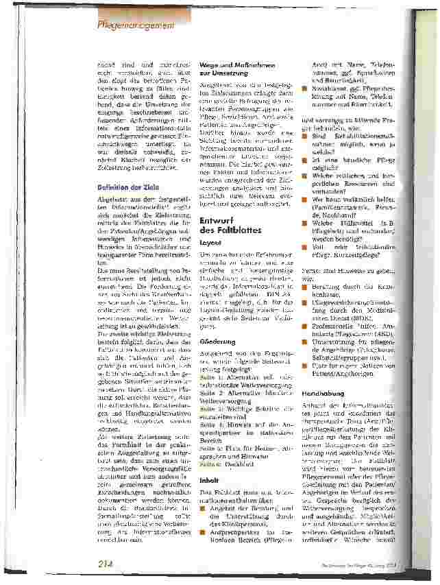 Vorschauseite 2: Faltblatt für den Pflegefall