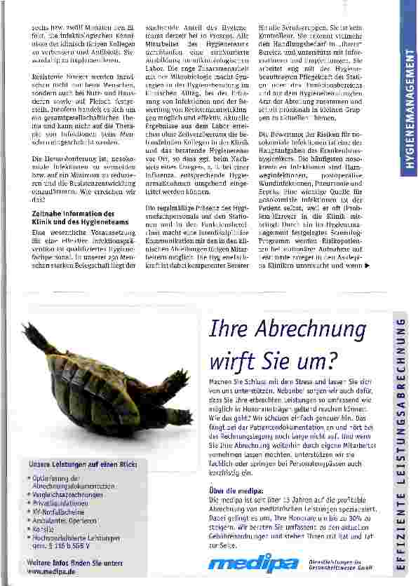 Vorschauseite 3: Infektionen als „voll beherrschbares Risiko?