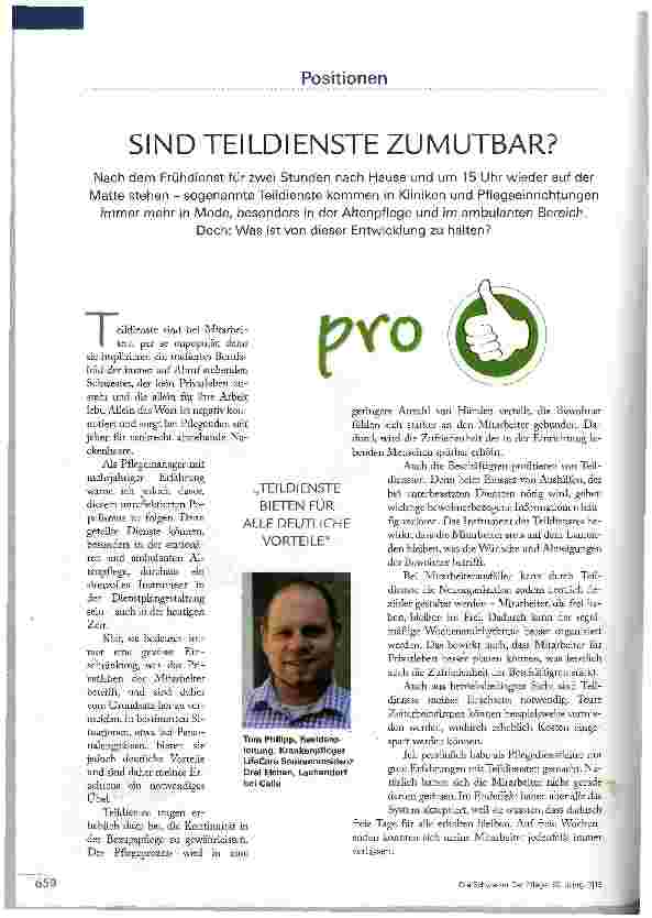 Vorschauseite 1: SIND TEILDIENSTE ZUMUTBAR?