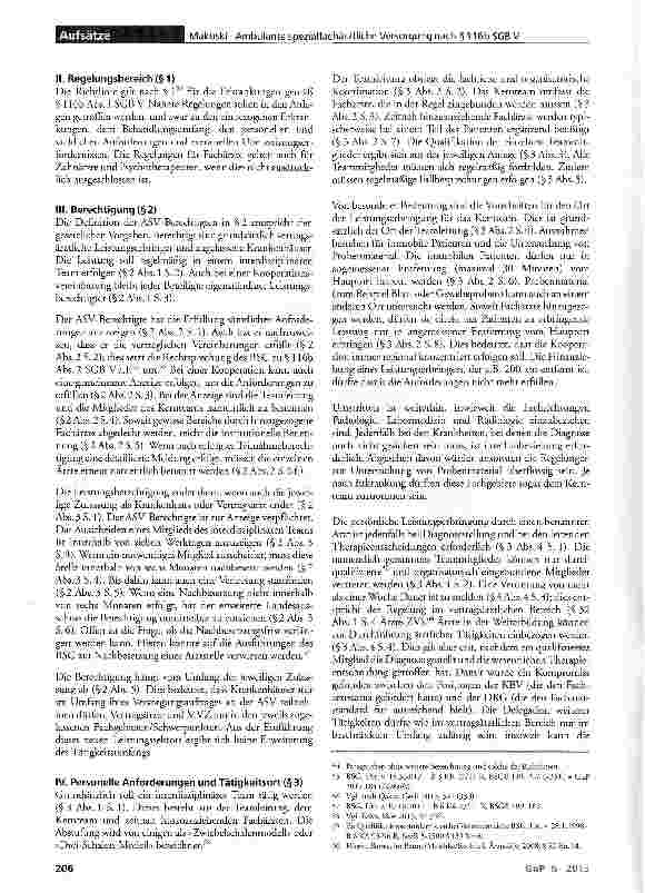 Vorschauseite 6: Ambulante spezialfachärztliche Versorgung nach § 116b SGB V
