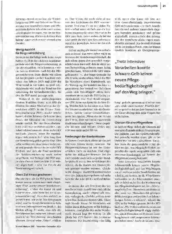 Vorschauseite 2: Was wird aus der Pflegereform?