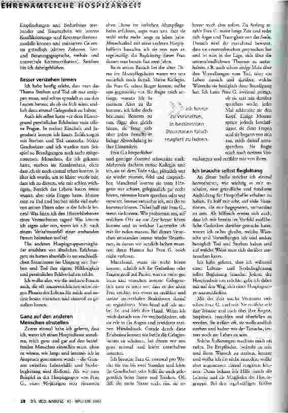 Vorschauseite 2: Lebenshilfe und Sterbebegleitung