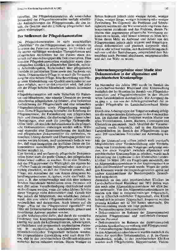 Vorschauseite 2: Aspekte der Pflegedokumentation Vergleich zwischen allgemeiner und psychiatrischer Krankenpflege