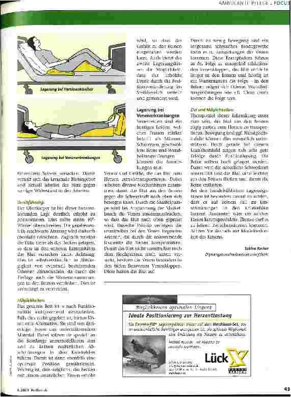 Vorschauseite 2: Lagern ist mehr als Dekubitusprophylaxe 1. Teil