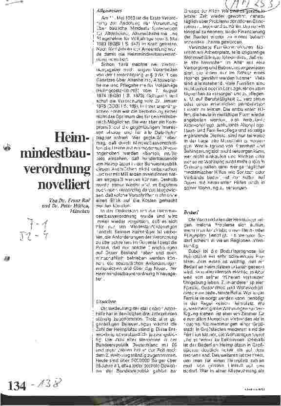 Vorschauseite 1: Heimmindestbauverordung novelliert