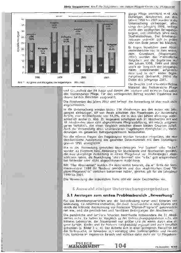 Vorschauseite 4: Berufliche Perspektiven von Diplom-Pflegewirtinnen und -Pflegewirten Absolventenbefragungen des Fachbereichs Pflege und Gesundheit an der Fachhochschule Fulda