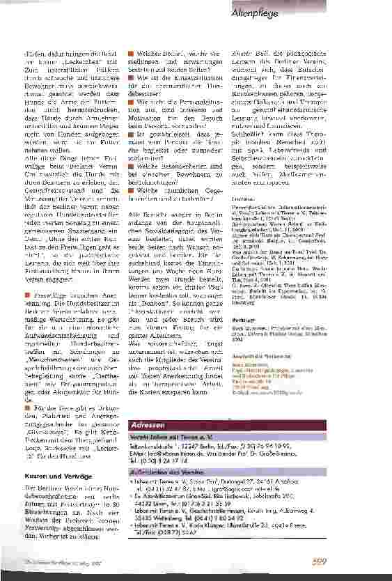 Vorschauseite 4: Tierbesuchsdienste in Pflegeeinrichtungen
