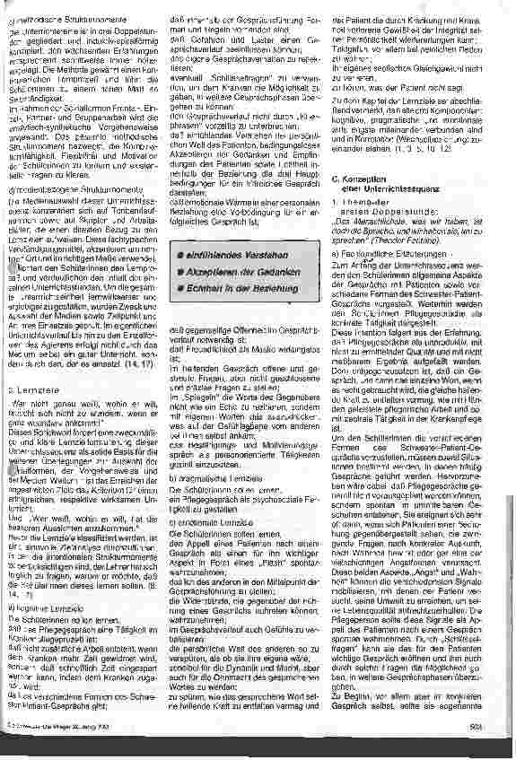 Vorschauseite 2: Das Pflegegespräch als Tätigkeit in der Krankenpflege