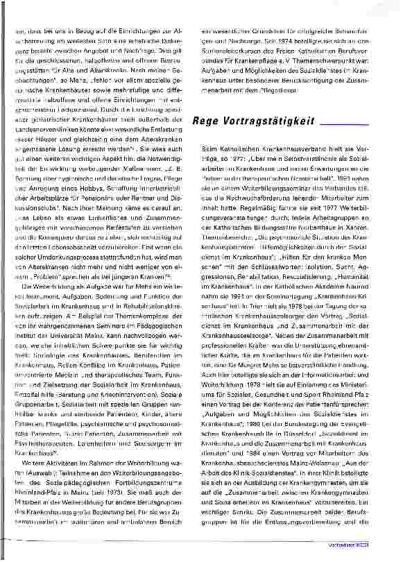 Vorschauseite 6: Der Einsatz von Margret Mehs 2003 wäre sie 75 Jahre alt geworden