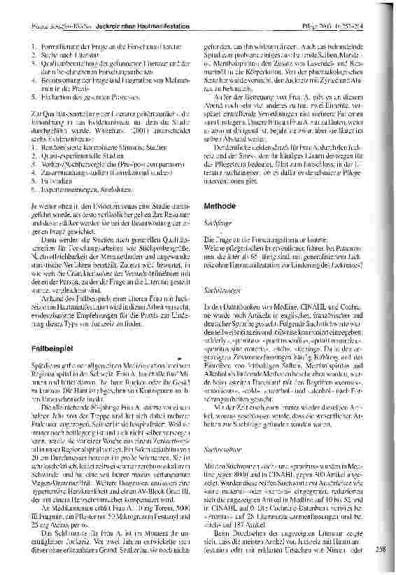 Vorschauseite 2: Juckreiz ohne Hautmanifestation - Welche State of the Art Pflegeintervention?
