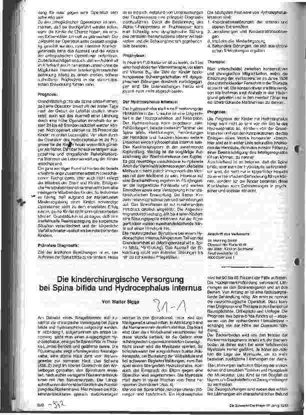 Vorschauseite 1: Die kinderchirurgische Versorgung bei Spina bifida und Hydrocephalus internus