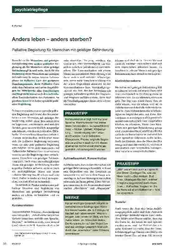 Vorschauseite 1: Anders leben - anders sterben?