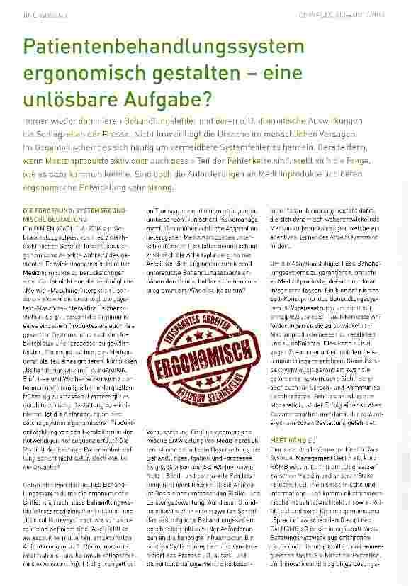 Vorschauseite 1: Patientenbehandlungssystem ergonomisch gestalten - eine unlösbare Aufgabe?