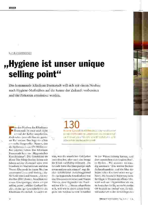 Vorschauseite 1: „Hygiene ist unser unique selling point