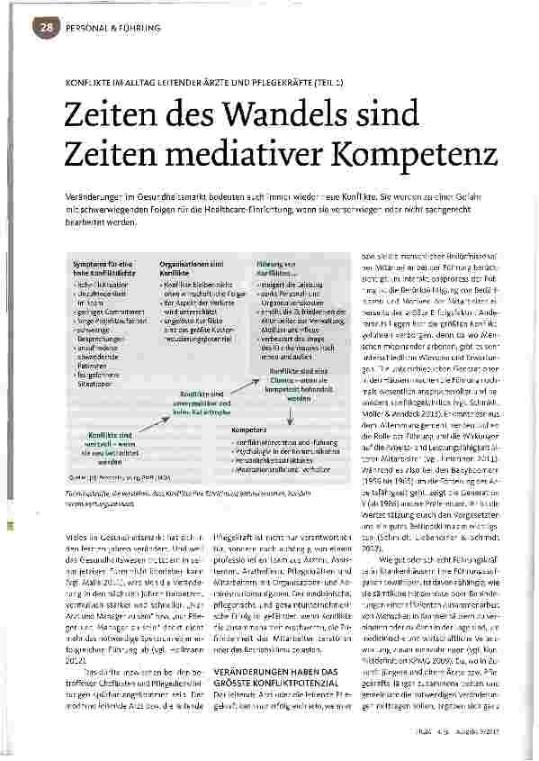 Vorschauseite 1: Zeiten des Wandels sind Zeiten mediativer Kompetenz