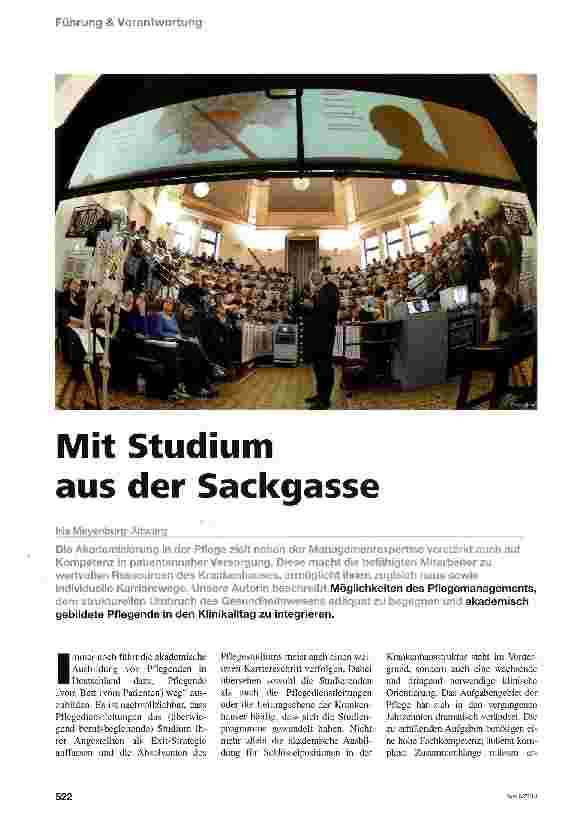 Vorschauseite 1: Mit Studium aus der Sackgasse