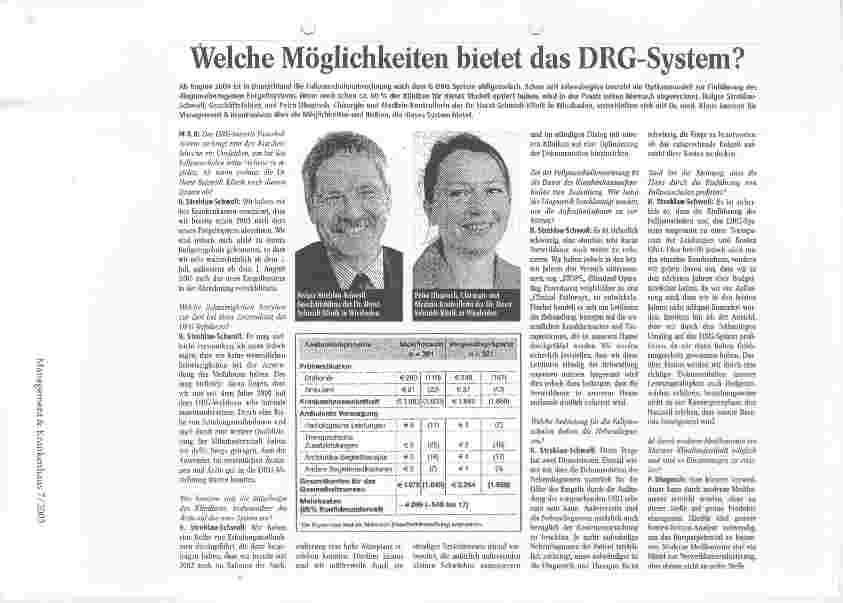 Vorschauseite 1: Welche Möglichkeiten bietet das DRG-System?