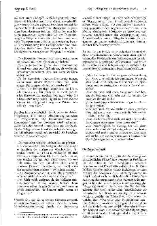 Vorschauseite 5: Altenpflege als Dienstleistungsprozess (Zwischen-)Ergebnisse eines Praxisbzw. Umsetzungsprojektes zur Förderung von Interaktionsarbeit in der stationären Altenpflege