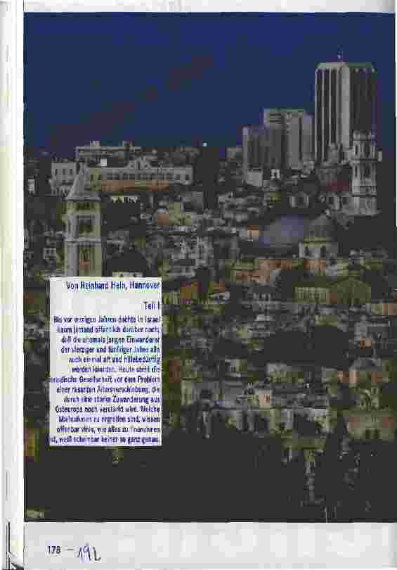 Vorschauseite 1: Altenhilfe in Israel Altenheim-Studienreise Teil 1