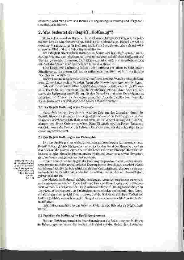 Vorschauseite 3: Hoffnung als innere Kraft Alte Menschen brauchen Anerkennung und tragende Beziehungen/Ergebnis einer Studie