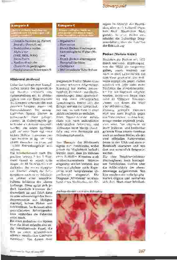 Vorschauseite 2: Biologische Kampfstoffe sind wieder zu beachten