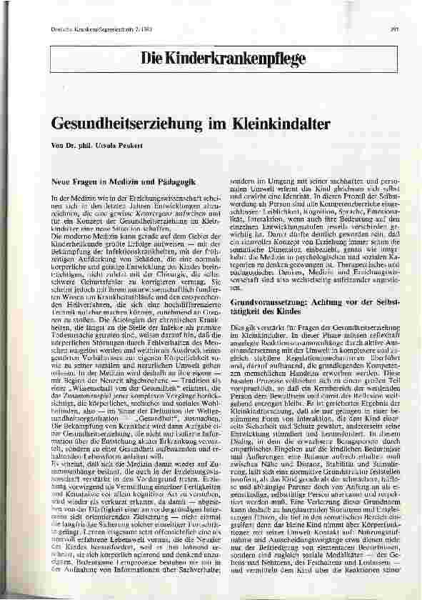 Vorschauseite 1: Gesundheitserziehung im Kleinkindalter