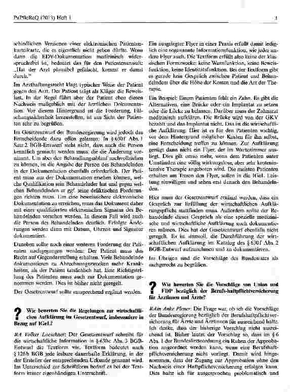 Vorschauseite 2: Interview zum Patientenrechtegesetz 2013