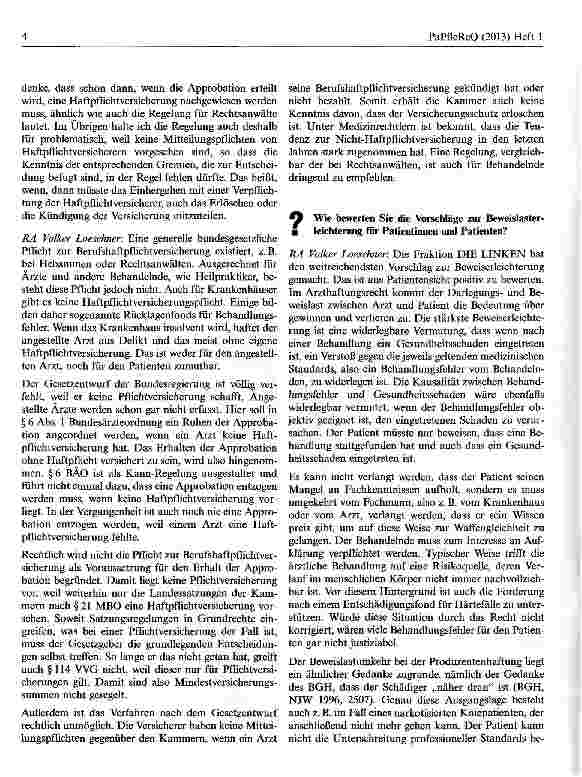 Vorschauseite 3: Interview zum Patientenrechtegesetz 2013