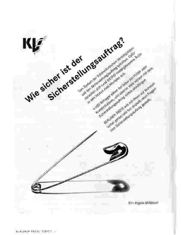 Vorschauseite 1: Wie sicher ist der Sicherstellungsauftrag?
