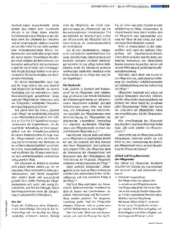 Vorschauseite 2: Pflegevisite auf ITS