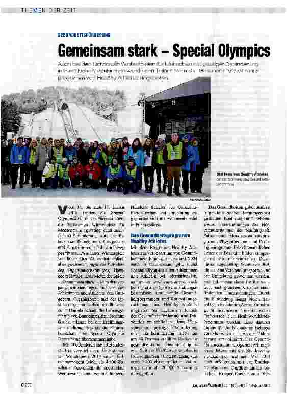 Vorschauseite 1: Gemeinsam stark - Special Olympics