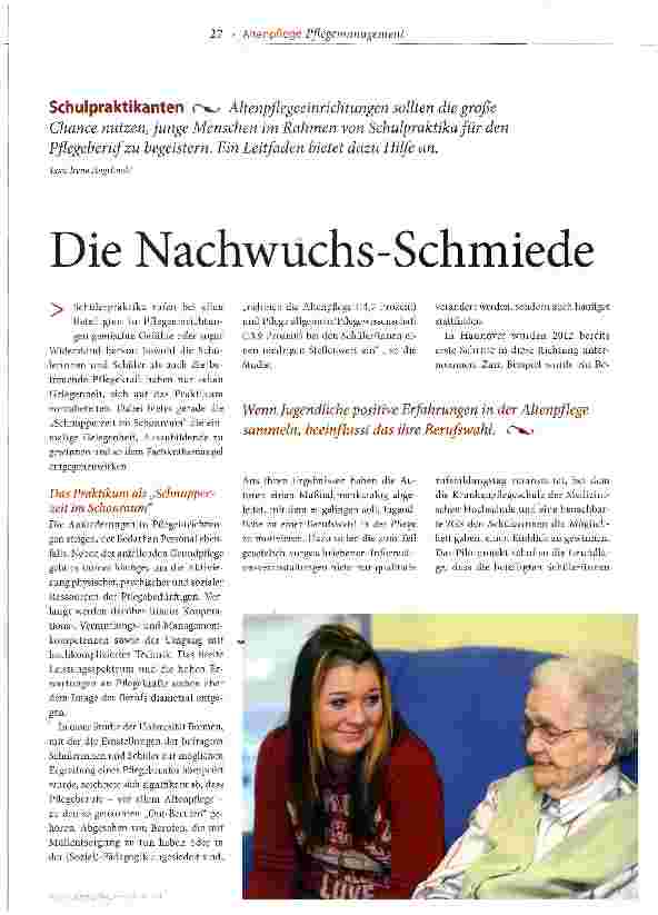 Vorschauseite 1: Die Nachwuchs-Schmiede