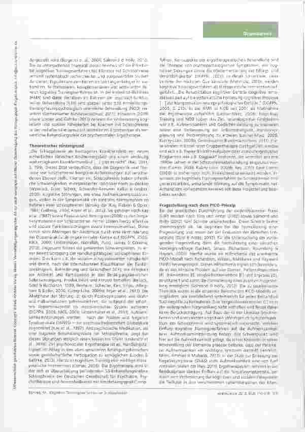 Vorschauseite 2: Kognitive Trainingsverfahren bei Schizophrenie ein systematischer Review