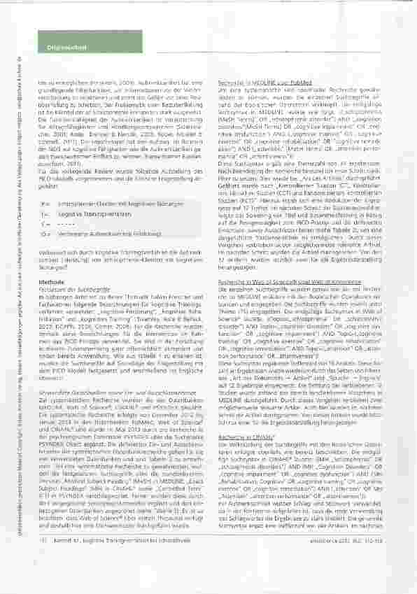 Vorschauseite 3: Kognitive Trainingsverfahren bei Schizophrenie ein systematischer Review