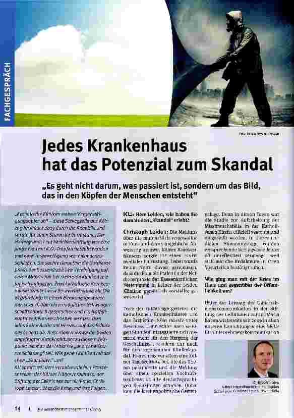 Vorschauseite 1: Jedes Krankenhaus hat das Potenzial zum Skandal