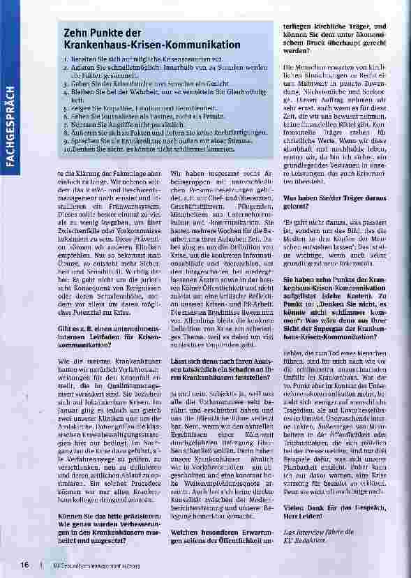 Vorschauseite 3: Jedes Krankenhaus hat das Potenzial zum Skandal