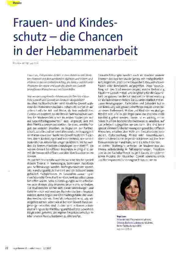 Vorschauseite 1: Frauenund Kindesschutz-die Chancen in der Hebammenarbeit