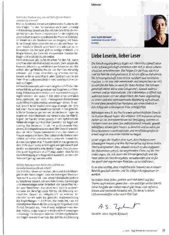 Vorschauseite 2: Frauenund Kindesschutz-die Chancen in der Hebammenarbeit