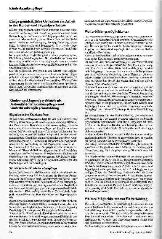 Vorschauseite 2: Pflegerische Arbeit in der Kinderu. Jugendpsychiatrie - Fortund Weiterbildungsmöglichkeiten